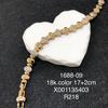 XUPING Jewelry Iced Out Synthetic CZ Colorful Gemstone Artificial Stone Clasp Gold Color Plated Pink Women Heart Tennis Bracelet