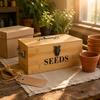 Bambus-Anzucht-Organizer Metallgriff Holz-Aufbewahrungsbox Vorderer Verschluss