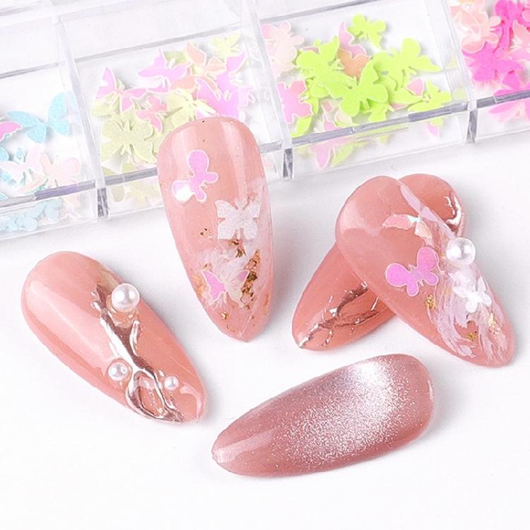Celebrate Christmas Halloween Nail Sequins Wood Pulp Nail Art Flower for Butterf