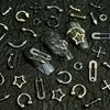 Legierung Gebogener Stab Augenbrauenstecker Außengewinde Doppelseitig Vergoldet Spitzkegel Punk Style Nagelkunst Zubehör DIY Nagel Süß Cool Dekoration DIY