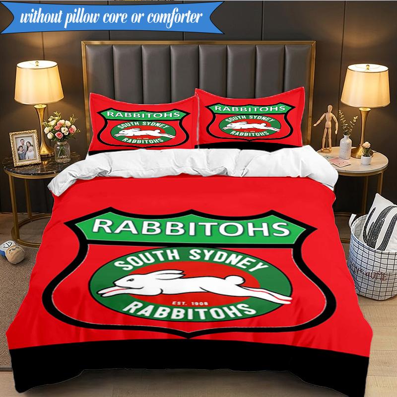 Set Lenzuola con Stampa 2D Design Logo Coniglio NRL 3 Pezzi (Include 1 Copripiumino + 2 Federe Senza Imbottitura), Decorazione camera da letto, Regalo ventilatore