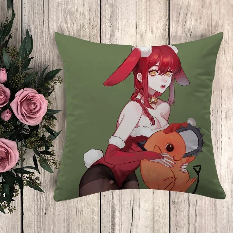 Anime Pillow Chainsaw Man Decorative Pillowcases  Sofa Cushions Cushion Cover  Pilow Cases Throw Pillows Fall Decor