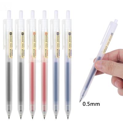 6/10pcs 0.5mm Retractable Gel Pens Set Black/blue Ink Ballpoint Writing Office Business Signature School Supplies Stationery