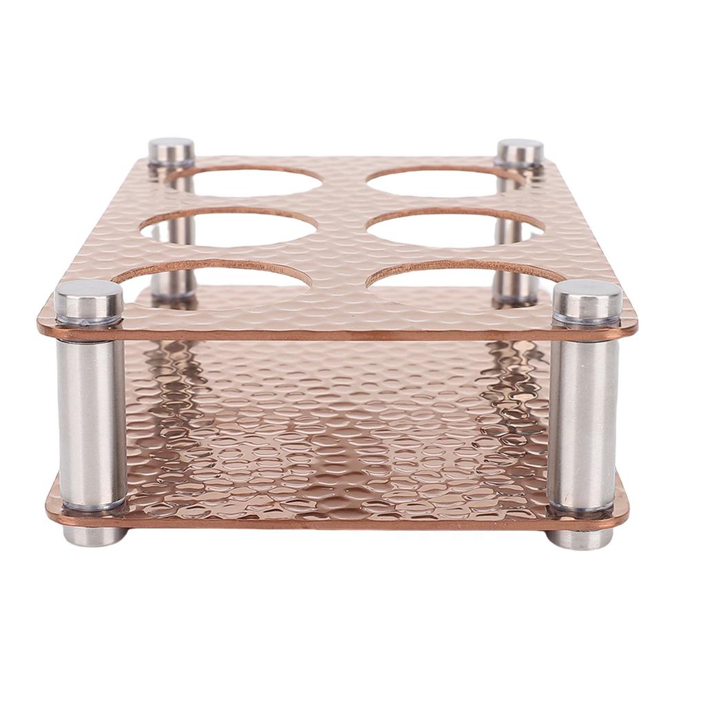 6 Holes Glass Holder Tray Stainless Steel Wine Glass Cup Serving Tray for Kitchen Party Bar Club