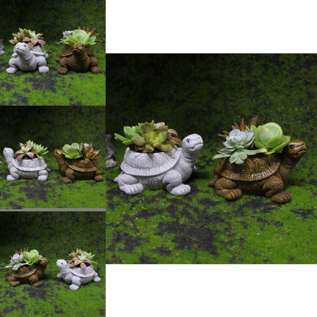 Resin Tortoise Planter With Garden Miniature For Indoor Decor And Giftgiving