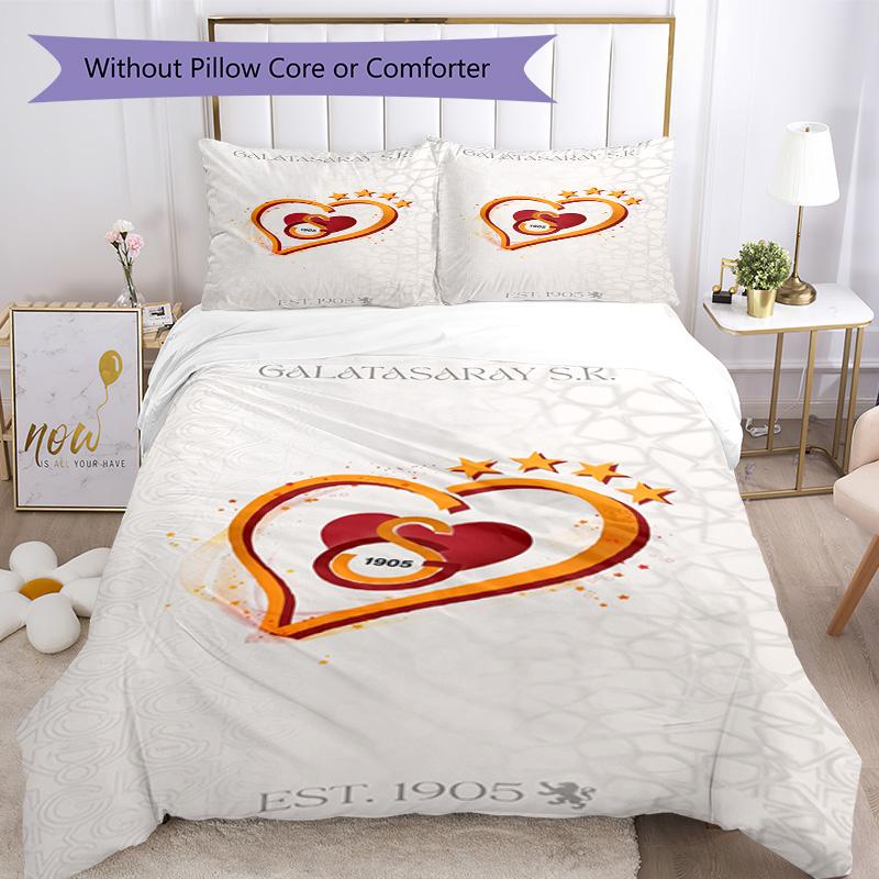 Galatasaray Bedding Set Breathable Duvet Cover with Pillowcases Decorative Bed Linen for Bedroom Home Decoration Birthday Gift