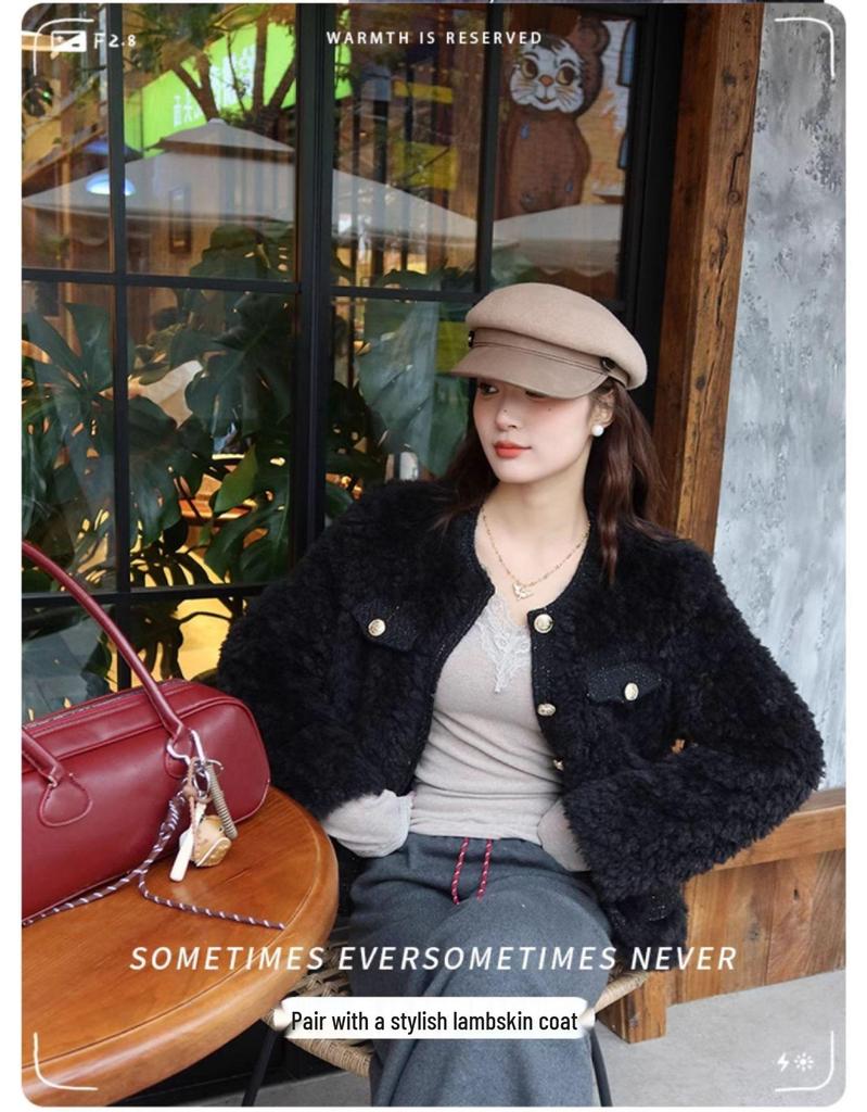 T-shirt à manches longues brossé à col en V pour femme, coupe slim, bordure en dentelle (Collection Automne Précoce 2025)