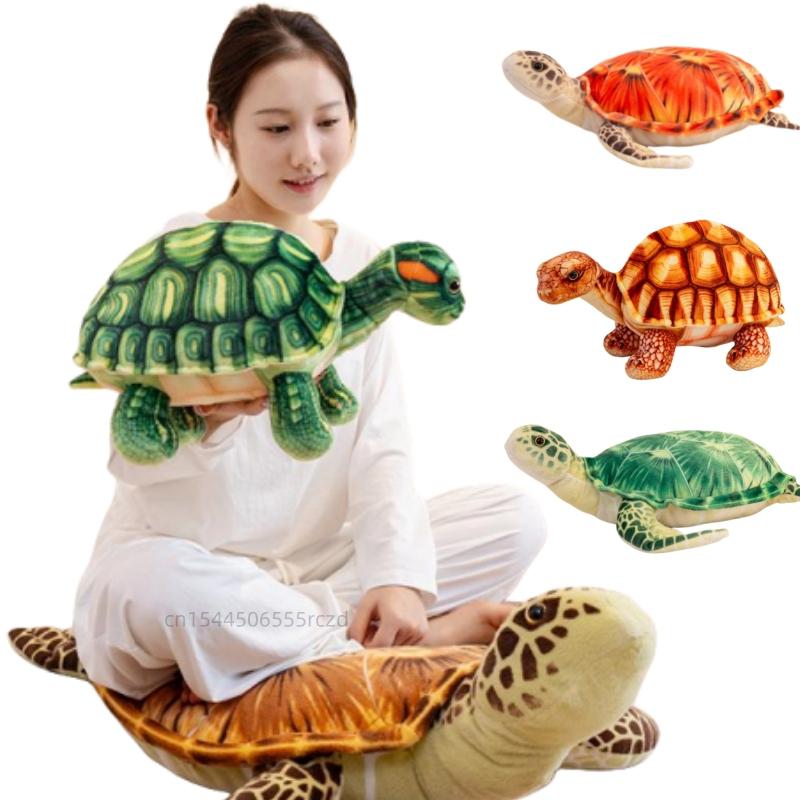 90cm Simulation Giant Sea Turtle Plush Doll Pillow Lifelike Land Turtle Plush Toy Soft Home Decoration Gift For Boys And Girls