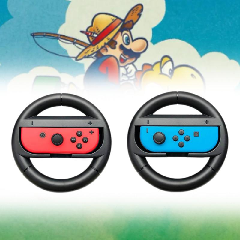 Set 2 Of Nintendo Switch Joy Con Wheel Controllers Gamepad Mario Kart Racing