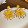 Long Earrings 1 Pair Women Drop Flower-Shaped Sweet Stud Delicate
