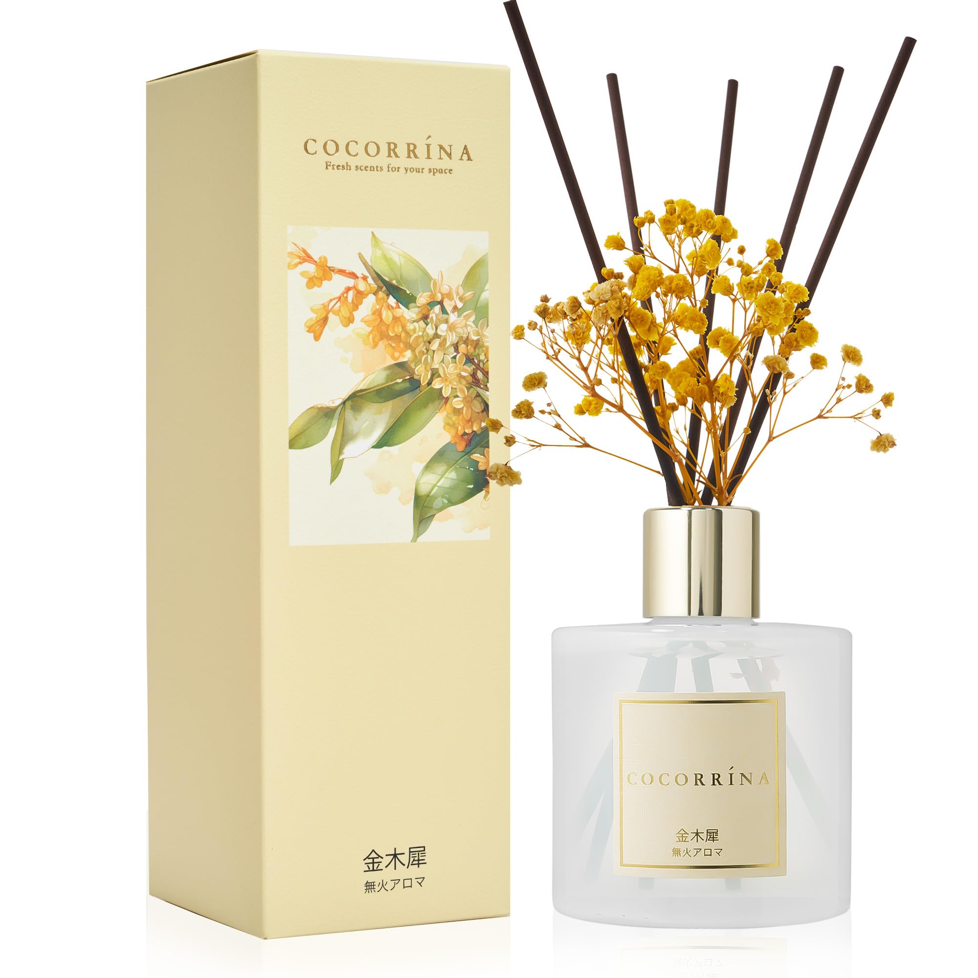 

Тростниковый Ароматизатор Воздуха для Спальни и Гостиной Подарок COCORRÍNA Диффузор, Османтус, 200 мл, На 3 Месяца, Аромат, Комната, Подарок,