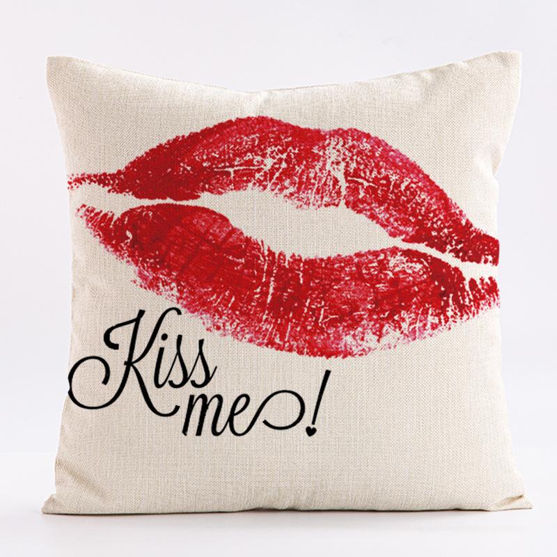 Love Heart Valentine'S Day Design Throw Pillow Cover With Short Plush Print For Living Room Sofa Decoration Cushion Cover