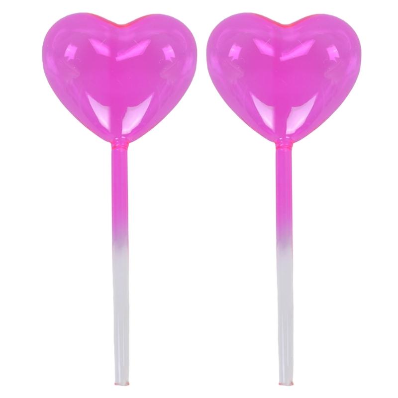 

2Pcs Heart Plant Watering Globes Set Self Watering Globes for Indoor Plant Flowers Outdoor Plant Watering Bulb Dripper рожевий