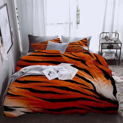 Tiger Muster Druck Bettbezug Set UK Einzel Doppel Queen US Twin Full King Größe Unter Bettwäsche Set