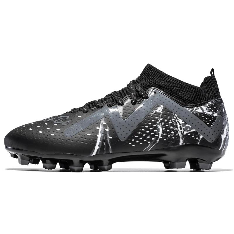 Professional Soccer Shoes Men Anti-slip Lace-up Long Sports Shoes Men Grass Wear-resistant Ultra-light Football Boots Men