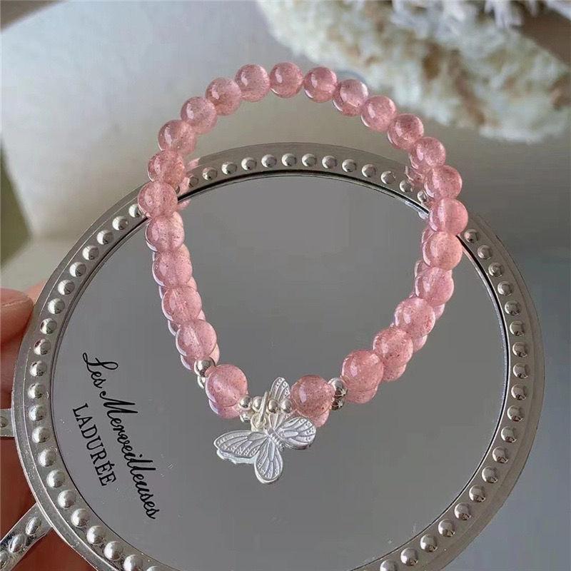

4-piece set of berry bobo small fresh butterfly bracelet women s trick peach blossom bracelet girlfriends jewelry design sense versatile bracelet