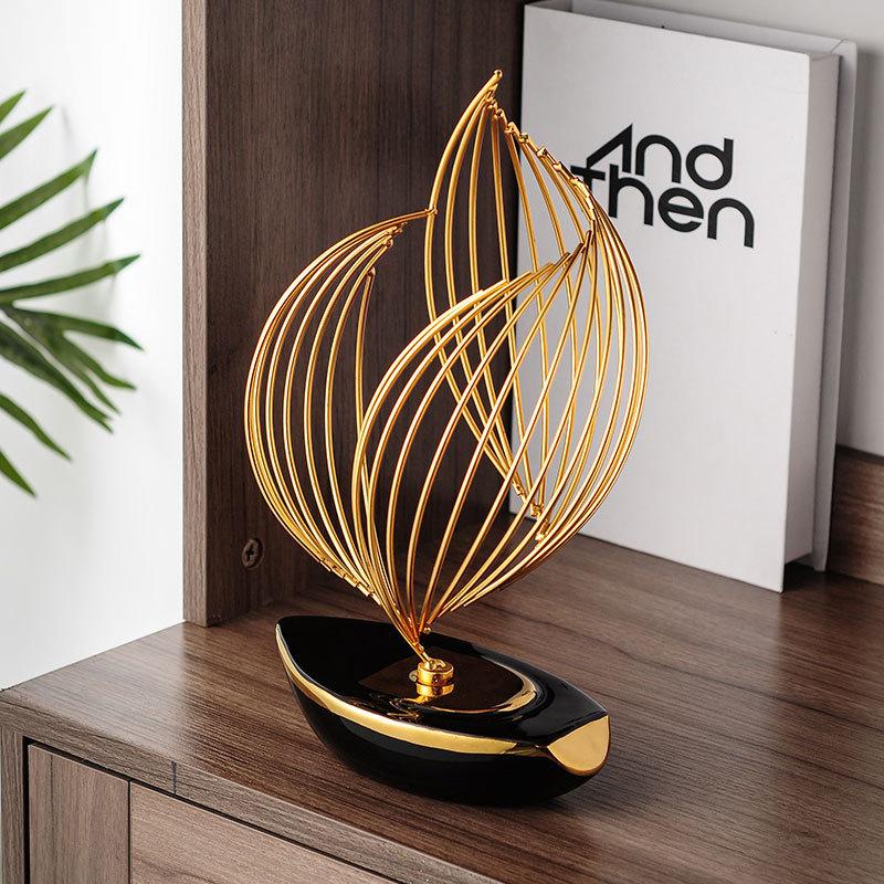 Minimalist Ceramic Metal Sculpture Modern Home Decoration Living Room Desktop Office Decoration Accessories Crafts Gifts W5315