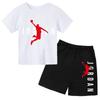 Sommer Markenbuchstaben-Print Kurzarm Kinder T-Shirt+Shorts 2-teiliges Set für Jungen und Mädchen Modisches Lässiges Kinder Set Outfits