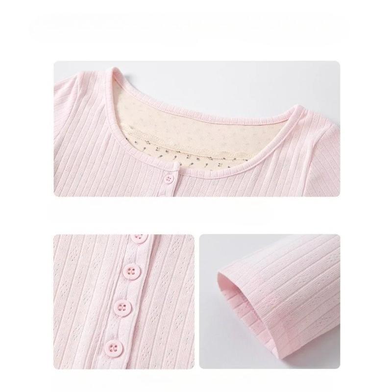 Camiseta de Manga Larga para Mujer Primavera y Otoño Estilo Francés Ajustada Ropa de Mujer con Falso Dos Encaje Y2k