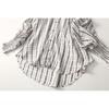 Export Export Loose and Simple Vertical Striped Cotton Silk Shirt Long Sleeves Batwing Artificial Cotton Shirt Plus Size Women's Clothing