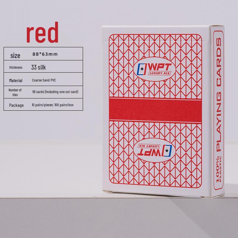 

WPT Competition Texas Hold em Matte Waterproof Plastic Poker Cards with Large Fonts 100 Decks per Box