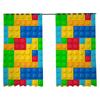 Custom Cartoon Building Block Pattern Amusement Park Decoration Curtain Boy Bedroom Kindergarten Curtain Cloth Custom 2023 New