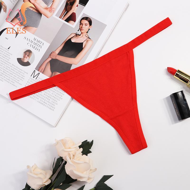 Kvinners Sexy Thong Lav midje Bomullsundertøy Dames Sømløs G-streng