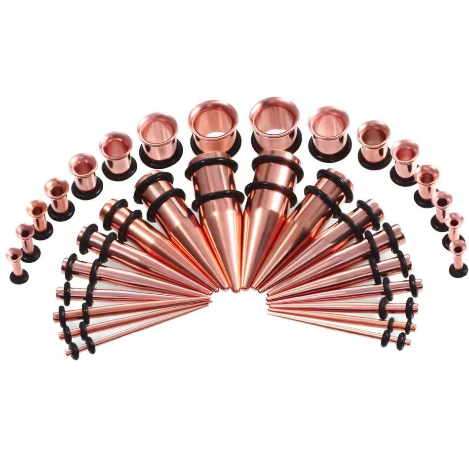 36PCS/Set Ear Gauges Stretching Kit 14-00G Stainless Steel Single Flare Ear Plugs Tunnels Flesh Tapers Stretcher Taper Set