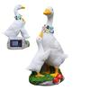 Goose Statue Outdoor Solar-Powered Resin Outdoor Figurine Patio Animal Sculpture for Homeowners Gardeners Collectors Lawn Patio