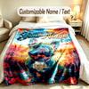 Dog Theme Soft Blanket Personalized Custom Name Text Print Warm Blanket Home Sofa Bedroom Decor