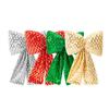 Fabric Christmas Bowknot Hanging Decoration With Shimmering Plaids Design For Christmas Party Home Holiday Accent