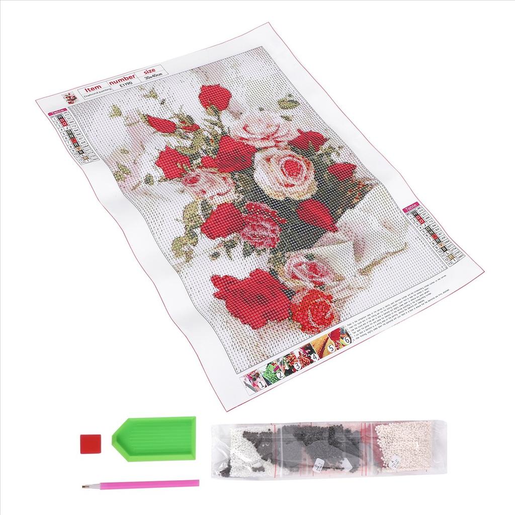 BHBL 5D DIY Flowers Full Square Drill Mosaic Diamond Embroidery Rose Garden Decoration