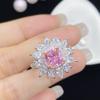 BELLA BOX New Gorgeous Pink Flower Shape Classic Temperament Ring For Girl Charm Dinner Party Fine Delicate Jewelry New Trendy