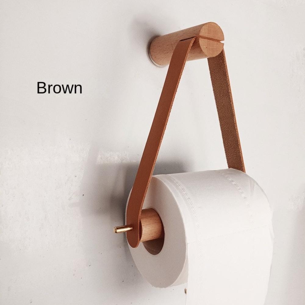 Wall Mounted Paper Towel Holders Rack Wooden Toilet Paper Holder Paper Roll Holder  Bathroom