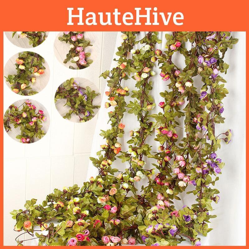 Flowers 42 Artificial Silk Rose Fake Flower Garland Vine Wedding Party Decor Diy