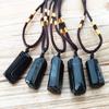 1pcs Natural Crystal Black Tourmaline Stone Pendant Necklace Wired Charm Stone Pendants Craft Decoration Gift