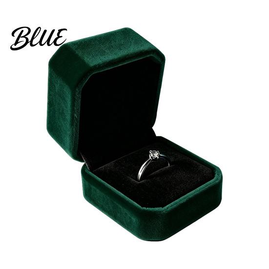 Velvet Jewelry Box High-end Storage Green Flip Suede Box Dark Cover Hard Case Scratch-Proof Shock-Proof Organizer for Travel Magnetic