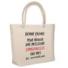 Beach Bag - PLANETEE - Emmanuelle It Doesn't Exist - Printed Cotton France - Beige - Large Capacity