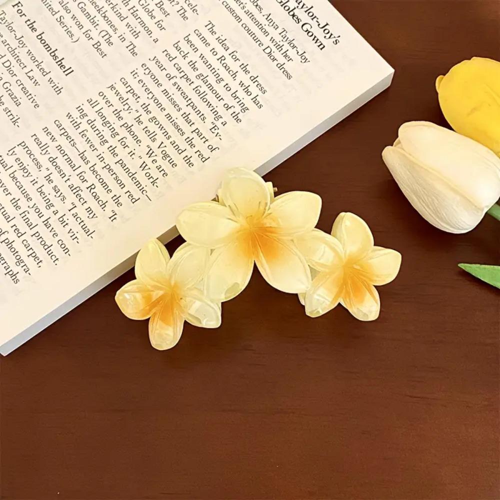 

Новий цукерковий колір квітка солодкий великий градієнт акула затискач шпилька головний убір головний убір волосся 2PCS жовтий