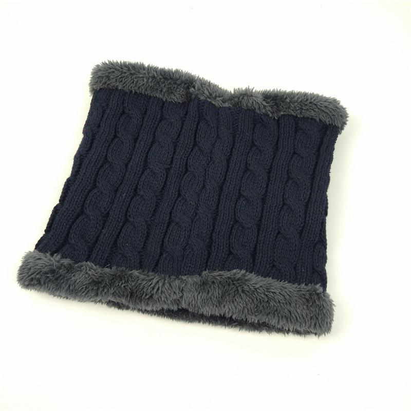 Warm Fleece Scarf Men's Fashion Pullover Scarf Double Layer Thickened Outdoor Wool Neck Cover