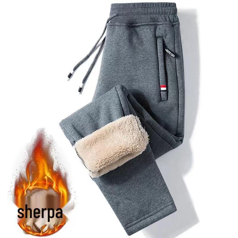 Men's Fleece-Lined Casual Plus Size Cuffed Sweatpants - Thick, Versatile, Outdoor & Trendy