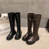 New women's boots autumn and winter British thick-soled lace-up boots women's round head fashion small tall boots