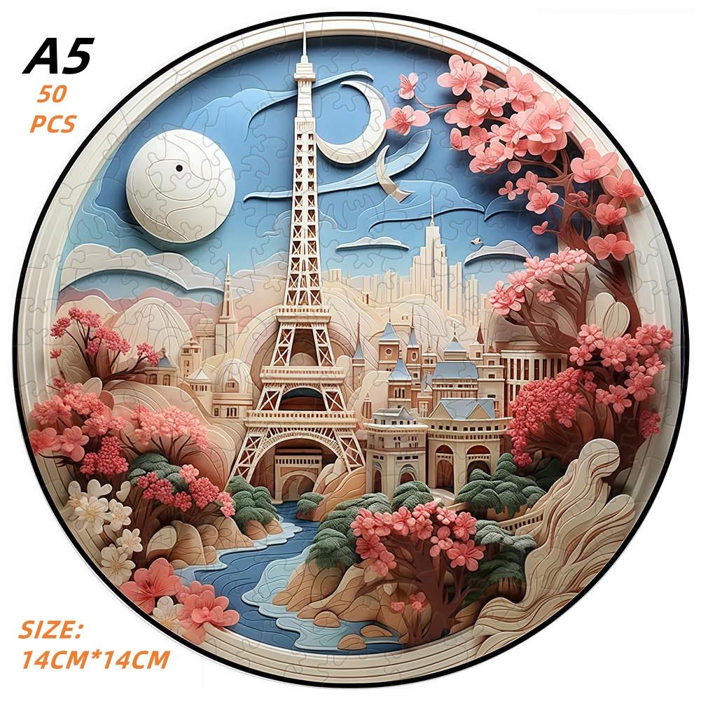 Paesaggio di Intaglio su Carta Sfida Puzzle di Legno Ideale Decorazione per la Casa Pittura Regalo Istruttivo Puzzle Attività progettato per Bambini Giocattolo