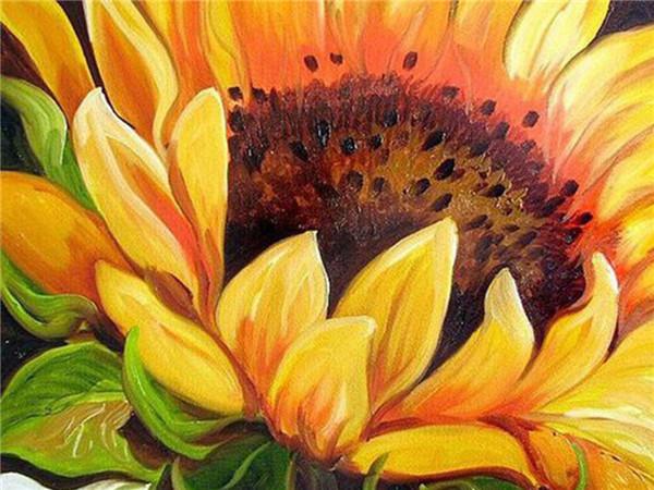5D DIY Diamond Painting Sunflower Full Drill Round Needlework Art Diamond Embroidery Cross Stitch Kit Home Decoration