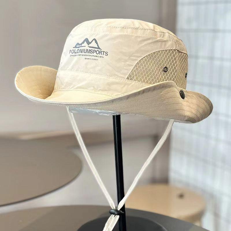 Mountain Camping Drawstring Fisherman Hat Sunshade Hiking Sun Protection Outdoor Mountaineering Fishing Hat Western Cowboy Hat