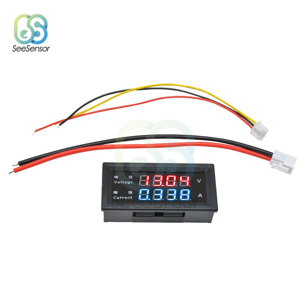 0.28" Dual LED Display 4-digit Mini Digital Voltmeter Ammeter Amp Volt Voltage Current Meter Tester Detector DC 200V 100V 10A