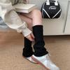 Women's Japanese Style Gray Knitted Wool Leg Warmers: Autumn/Winter Yoga Pants Accessories
