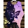 Women's large-size short-sleeved T-shirt, irregular hem design, digital printing four-season T-shirt