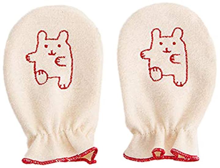 

pompkins BABY Organic Cotton Mittens Bear Made in Japan Y-1107 100% [Rabbit & Series] (Rabbit (Natural))