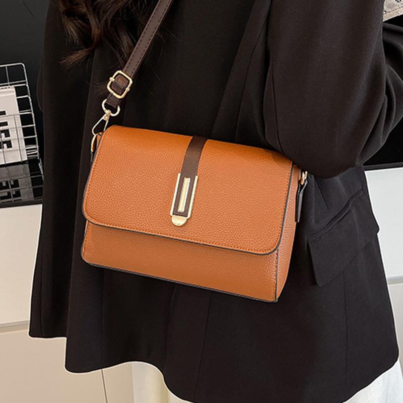 Foreign style women's bag shoulder bag high quality bag ins classic versatile lychee pattern PU women's bag